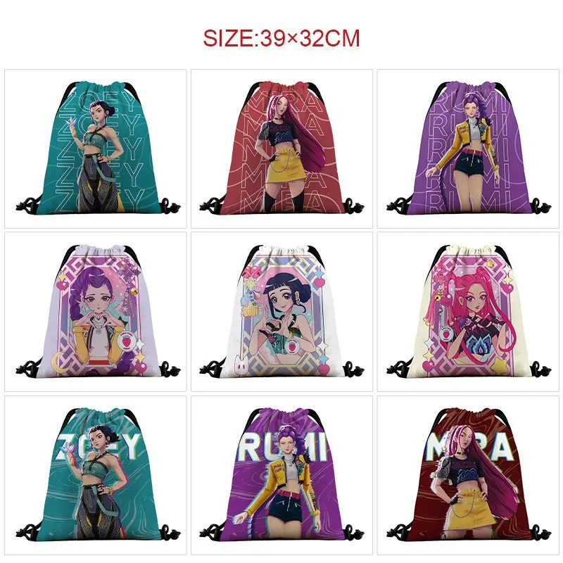 Trending K-POP Inspired Drawstring Backpack – Large Capacity Full Color Print Cinch Bag with Dual Rope Straps, Multi-Purpose Tote for School, Shopping & Gym